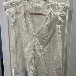Cleobella Ivory Lace Button-Up Blouse